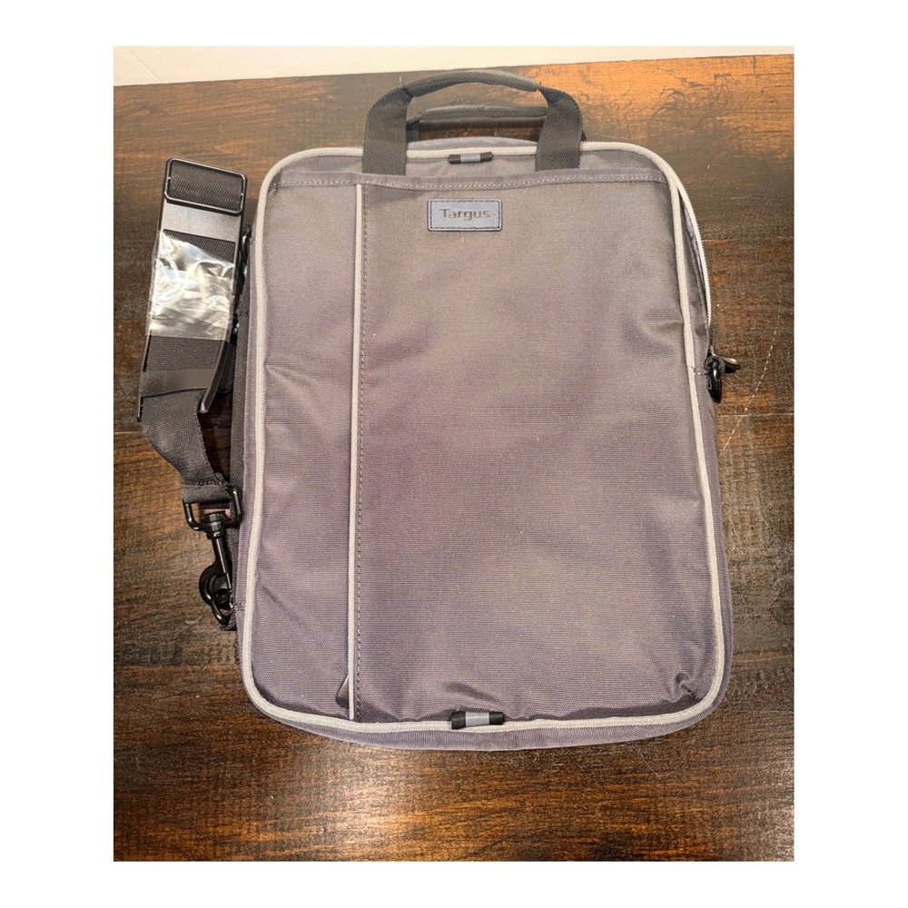 Targus‎ Gray Convertible Slim Vertical Laptop Messenger Bag Case Dome Padded